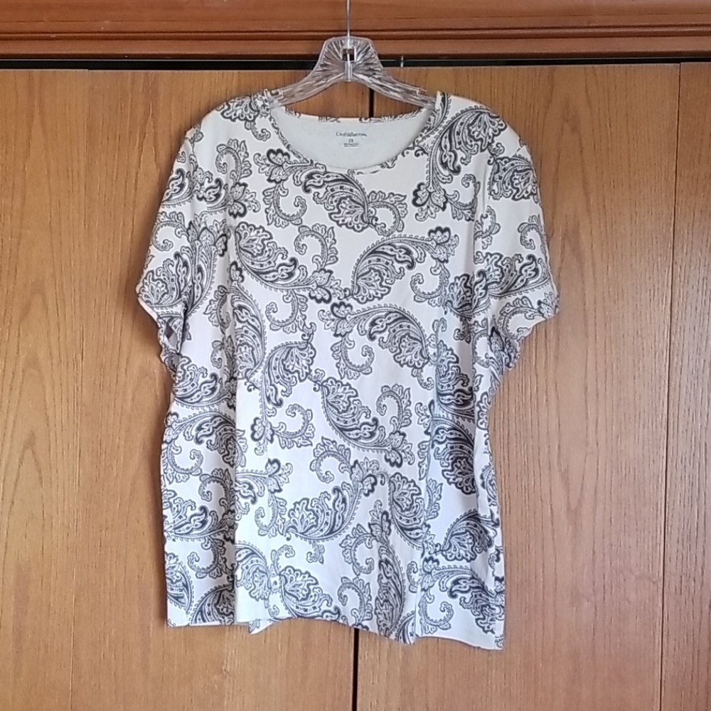 Croft & Barrow, 2x, tan and brown, top